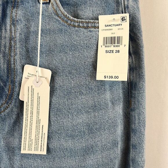 Sanctuary The Flashback Wide Leg Ripped Jeans- Size 28 - NWT - Picture 2 of 13